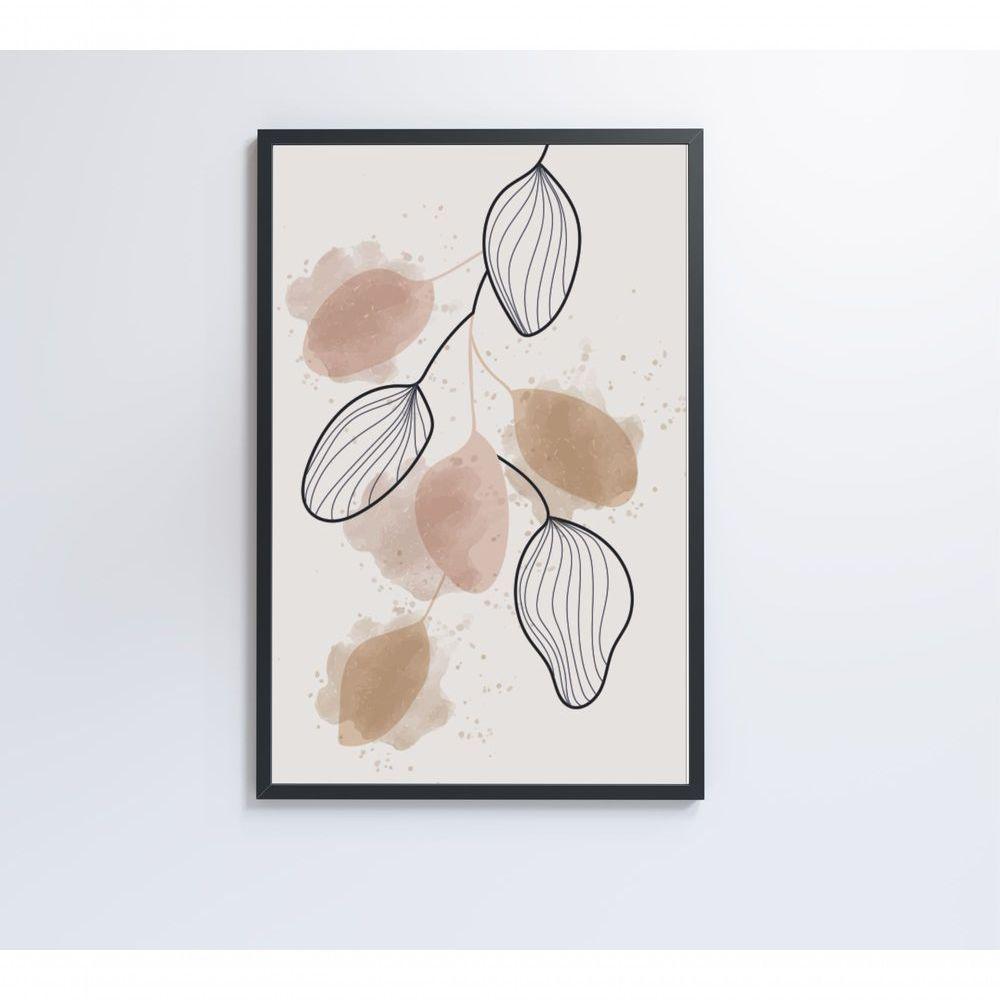 Quadro Abstrato Folhas 60x40 Cm Tecido Canvas - 2