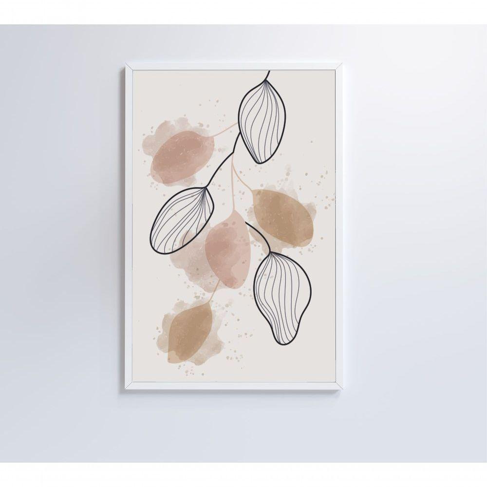 Quadro Abstrato Folhas 60x40 Cm Tecido Canvas - 4