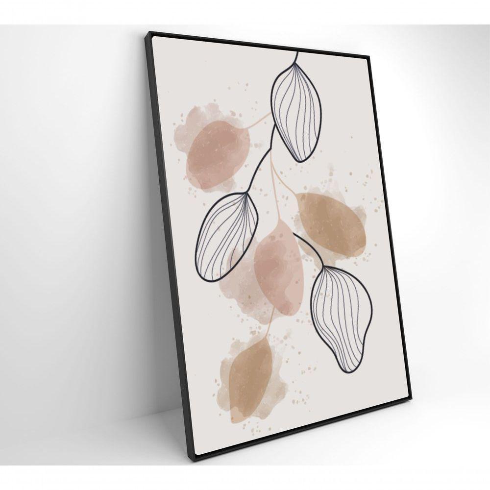 Quadro Abstrato Folhas 60x40 Cm Tecido Canvas - 5