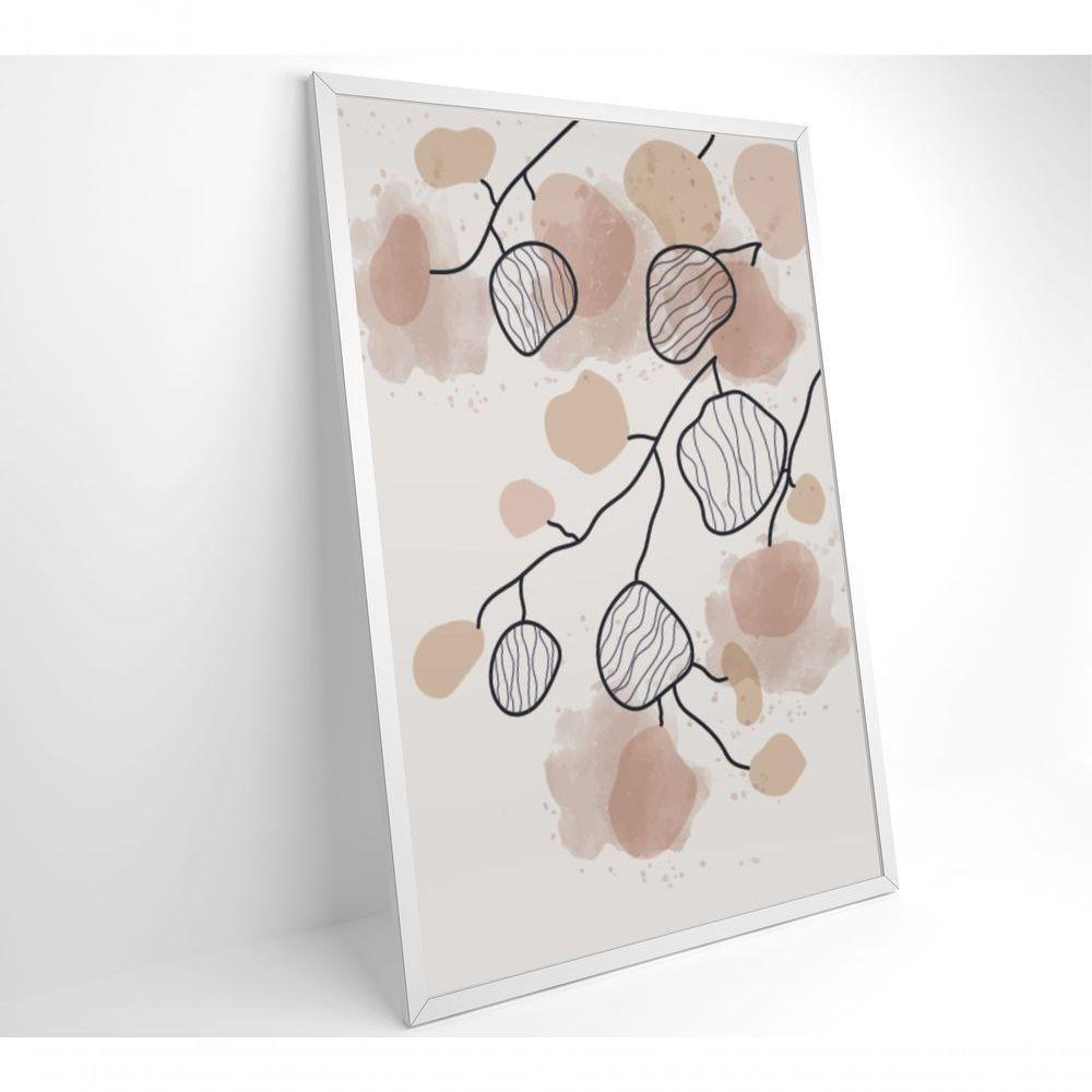 Quadro Abstrato Folhas 3 90x60 Cm Vidro Impresso - 3