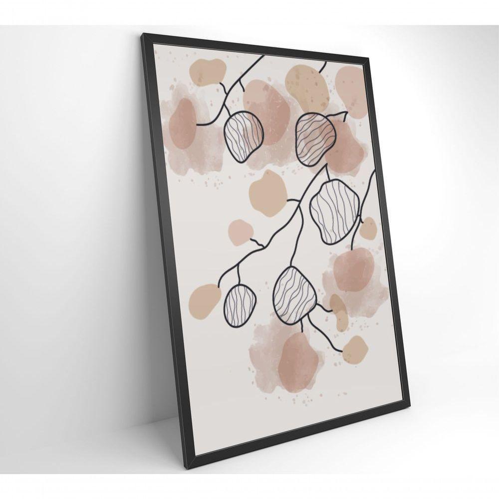 Quadro Abstrato Folhas 3 90x60 Cm Vidro Impresso - 8