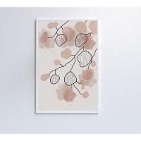 Quadro Abstrato Folhas 3 90x60 Cm Vidro Impresso - 1