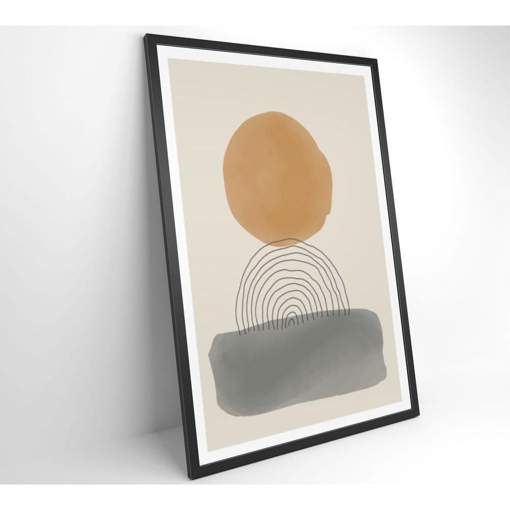 Quadro Abstrato Circulo E Retângulo 90x60 Cm Tecido Canvas - 8