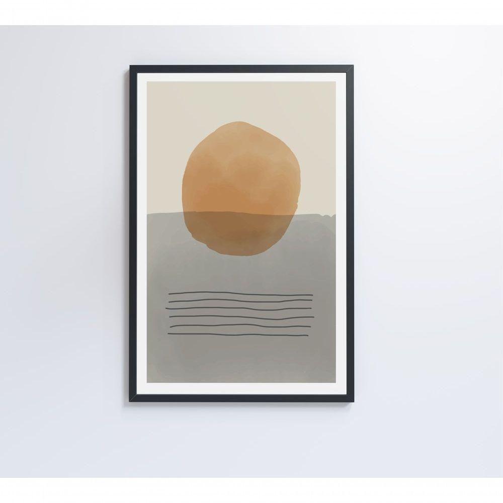 Quadro Abstrato Circulo E Linhas 90x60 Cm Tecido Canvas - 2