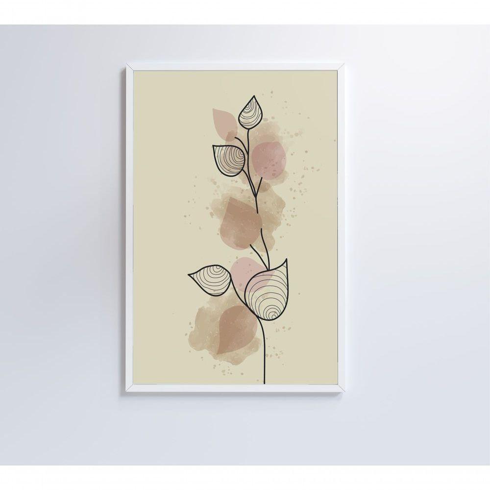 Quadro Abstrato Folhas 2 90x60 Cm Vidro Impresso - 3