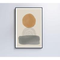 Quadro Abstrato Circulo E Retângulo 90x60 Cm Vidro Impresso - 2