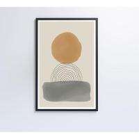 Quadro Abstrato Circulo E Retângulo 90x60 Cm Vidro Impresso - 5