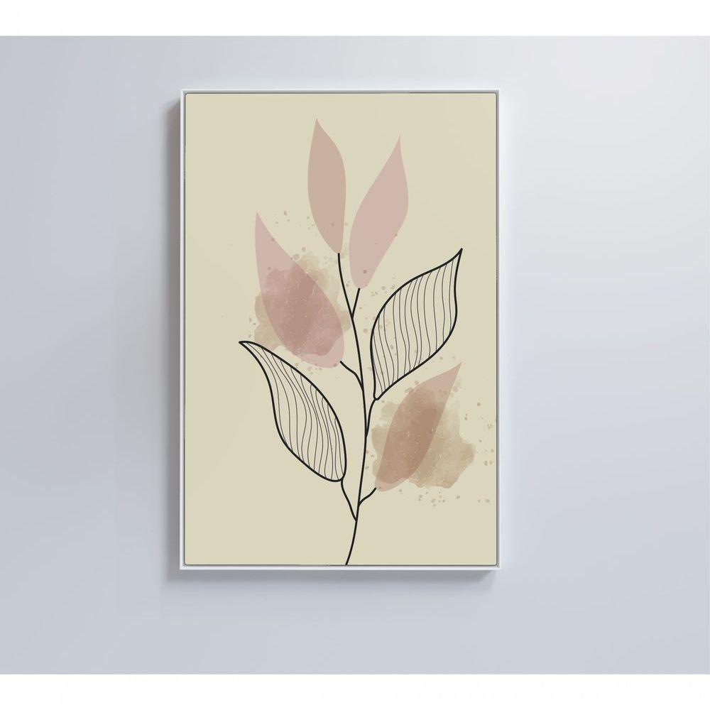 Quadro Abstrato Folhas 4 60x40 Cm Tecido Canvas - 1