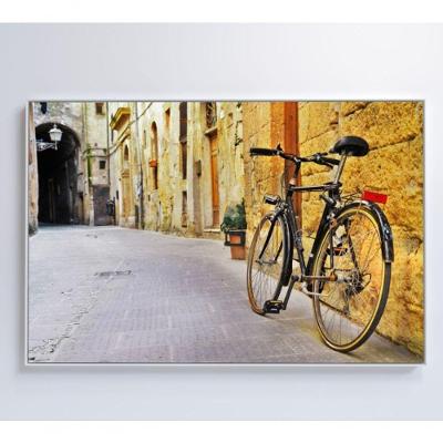Quadro Bicicleta Clássica Na Viela 90x60 Cm Adesivo Fotográfico