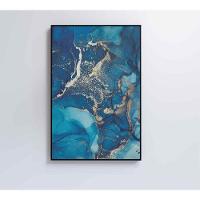 Quadro Mármore Azul 80x120 Cm Vidro Impresso