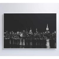 Quadro Rio Hudson Preto E Branco 60x40 Cm Vidro Impresso - 2
