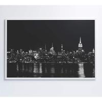 Quadro Rio Hudson Preto E Branco 60x40 Cm Vidro Impresso - 5