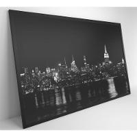 Quadro Rio Hudson Preto E Branco 90x60 Cm Tecido Canvas - 8