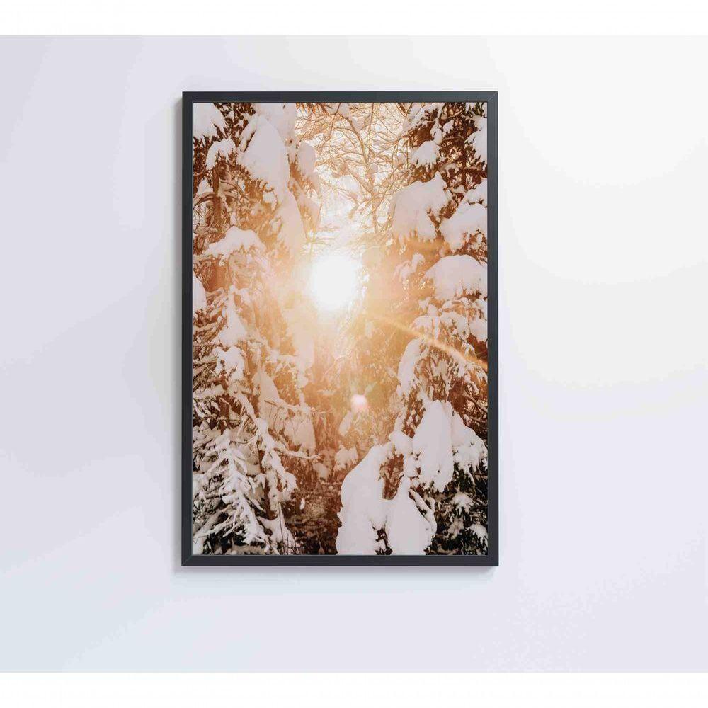 Quadro Nascer Do Sol Na Neve 60x40 Cm Tecido Canvas - 2