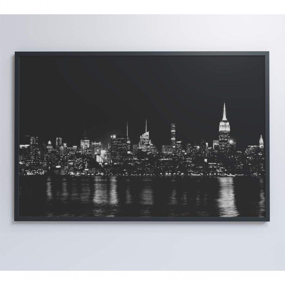Quadro Rio Hudson Preto E Branco 120x80 Cm Tecido Canvas - 4