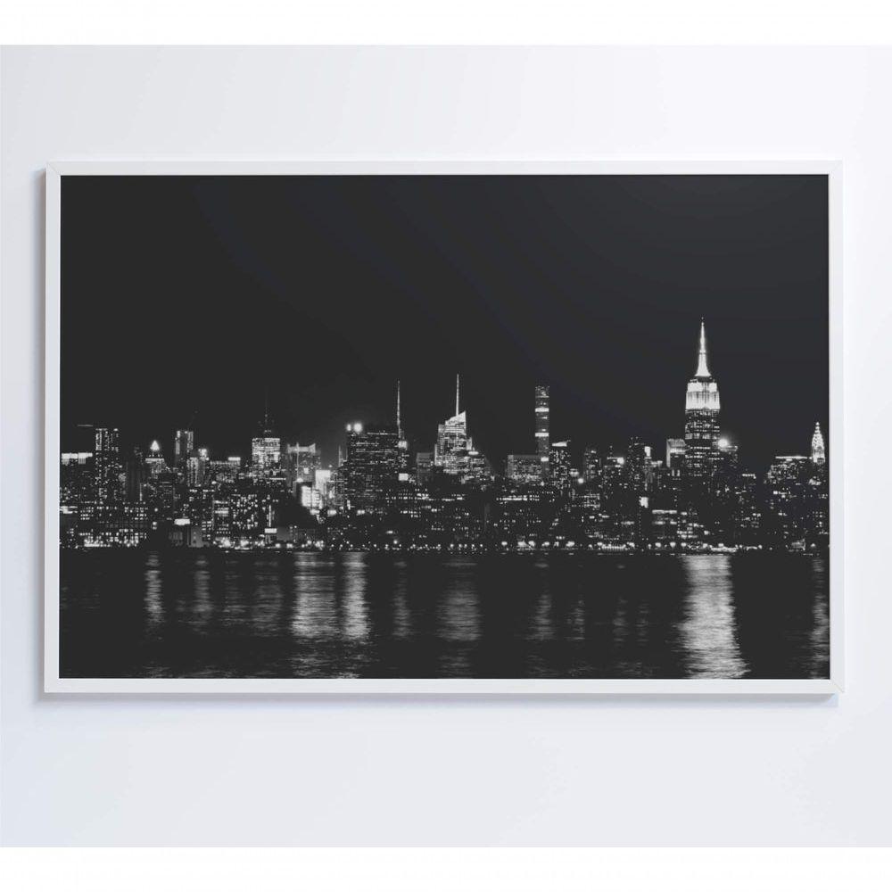 Quadro Rio Hudson Preto E Branco 120x80 Cm Tecido Canvas - 5