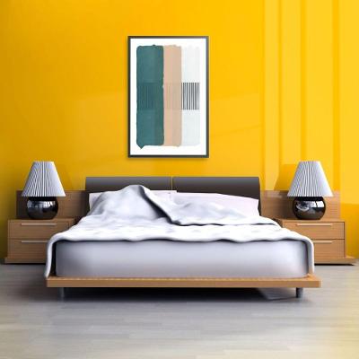 Quadro Abstrato Verde, Bege E Branco 80x120 Cm Tecido Canvas