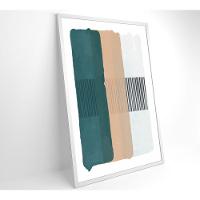 Quadro Abstrato Verde, Bege E Branco 80x120 Cm Tecido Canvas - 9