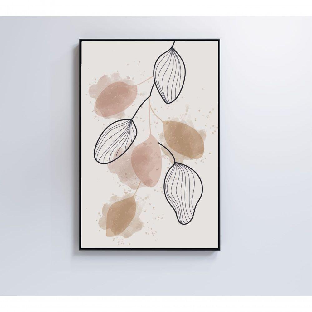 Quadro Abstrato Folhas 90x60 Cm Tecido Canvas - 3