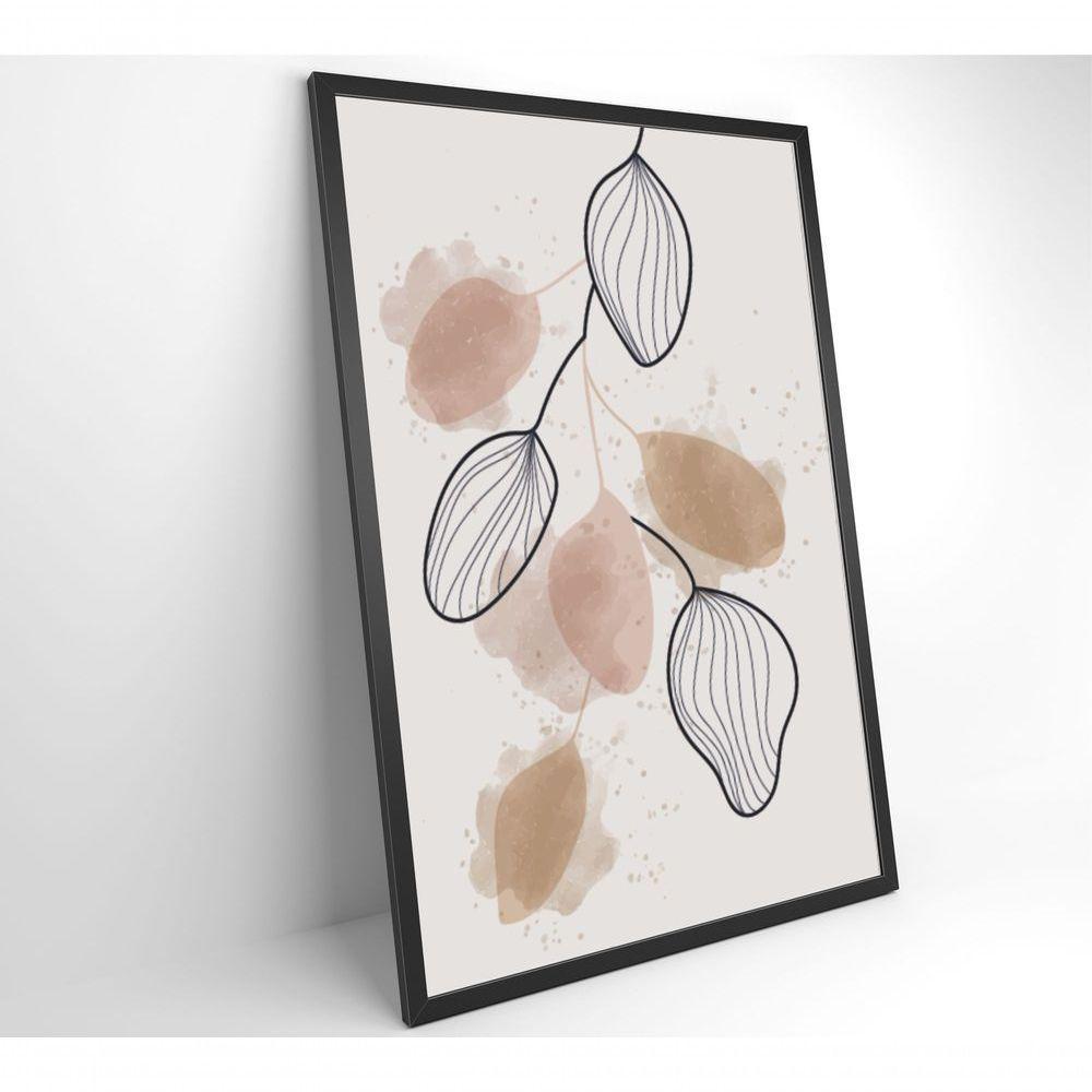 Quadro Abstrato Folhas 90x60 Cm Tecido Canvas - 7