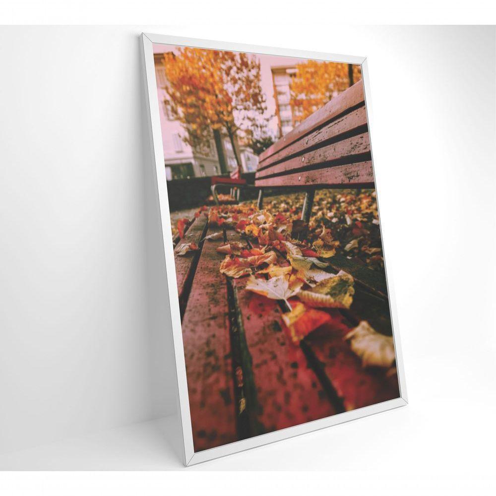 Quadro Branco Praça Outono 90x60 Cm Vidro Impresso - 9