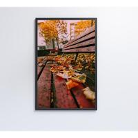 Quadro Branco Praça Outono 120x80 Cm Tecido Canvas - 2