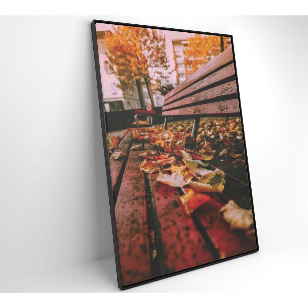 Quadro Branco Praça Outono 60x40 Cm Tecido Canvas - 6