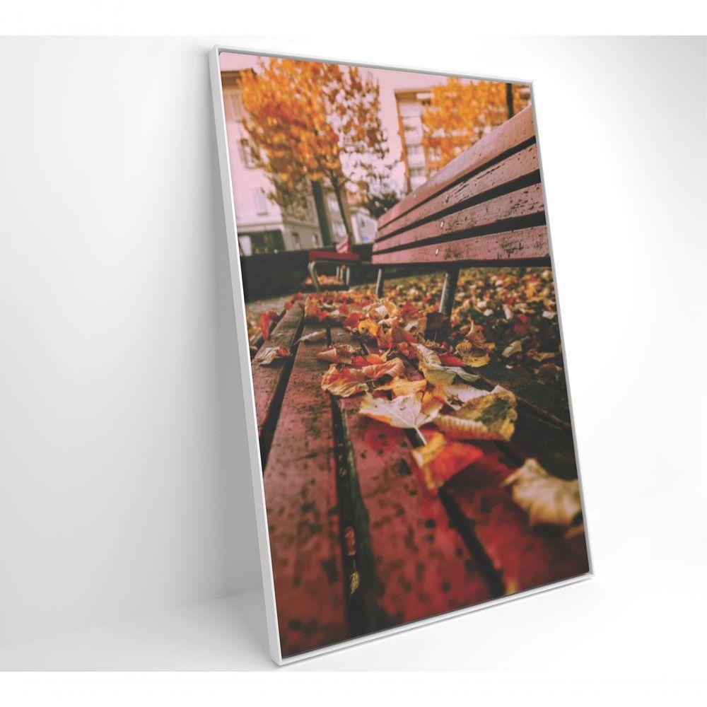 Quadro Branco Praça Outono 60x40 Cm Tecido Canvas - 7