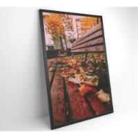 Quadro Branco Praça Outono 90x60 Cm Tecido Canvas - 8