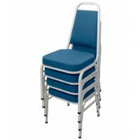 Kit Com 4 Cadeiras Empilháveis Linha Hotel Plus Azul. - 1