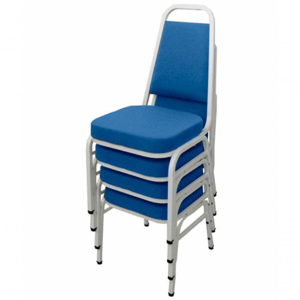 Kit Com 4 Cadeiras Empilháveis Linha Hotel Plus Azul - 1