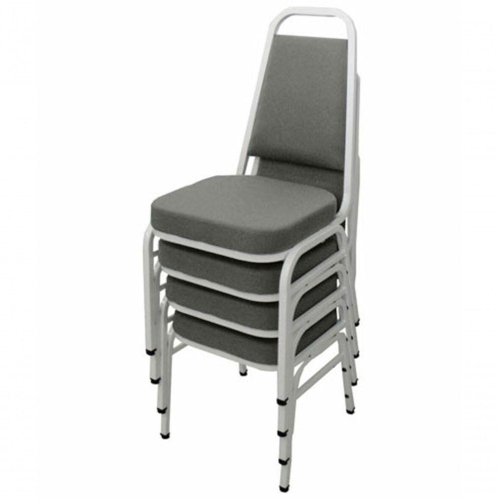 Kit Com 4 Cadeiras Empilháveis Linha Hotel Plus Cinza - 1