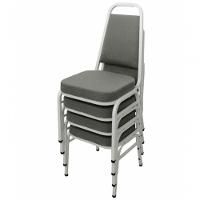 Kit Com 4 Cadeiras Empilháveis Linha Hotel Plus Cinza - 1