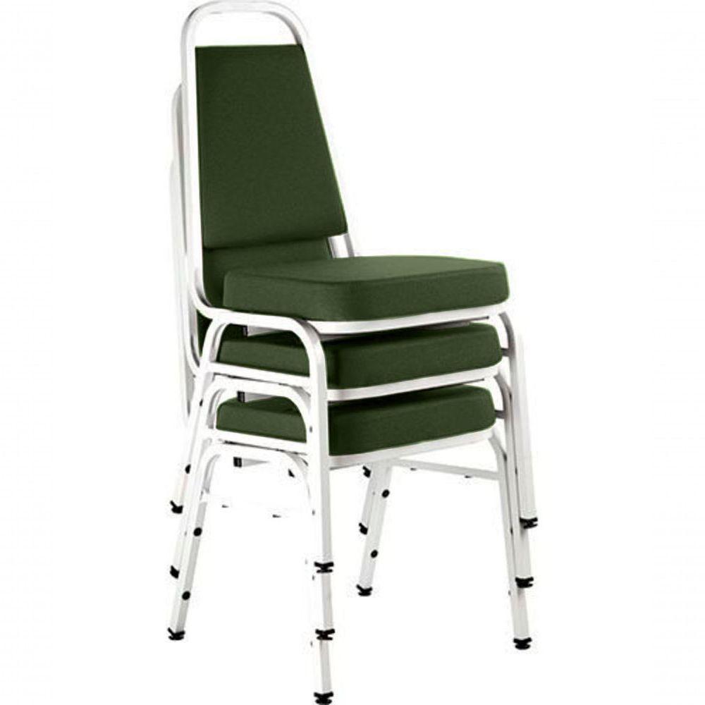 Kit Com 3 Cadeiras Empilháveis Linha Hotel Plus Verde - 1