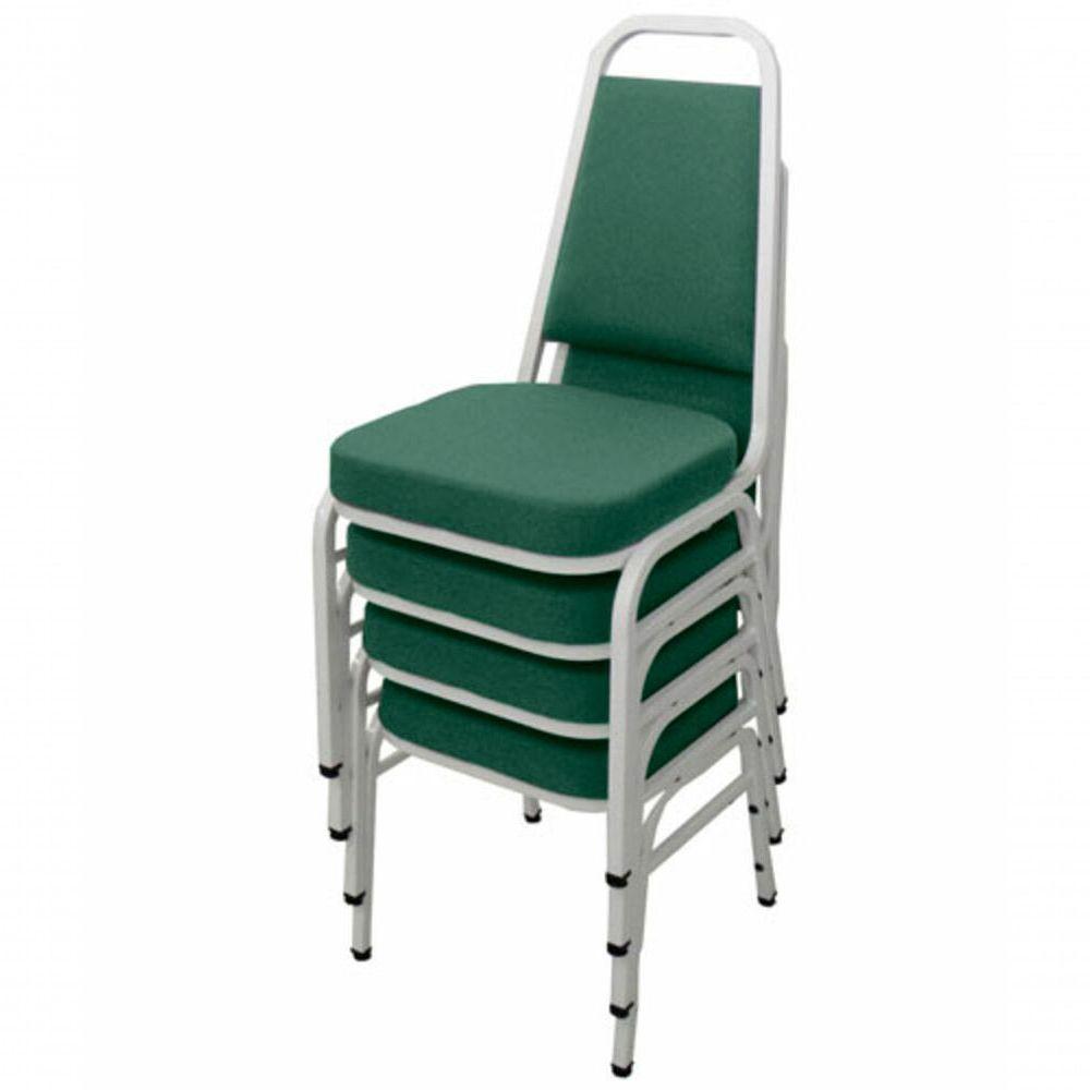 Kit Com 4 Cadeiras Empilháveis Linha Hotel Plus Verde - 1