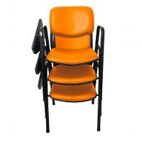 03 Cadeiras Universitárias Linha Hotel Auditório Laranja - 2