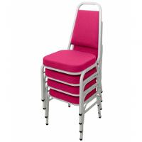 Kit Com 4 Cadeiras Empilháveis Linha Hotel Plus Rosa - 1