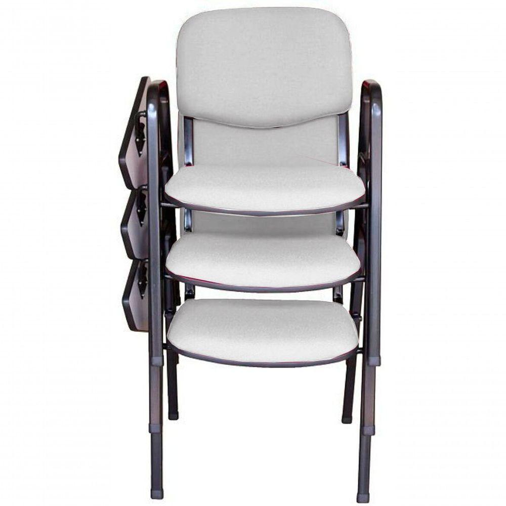 03 Cadeiras Universitárias Linha Hotel Auditório Branco - 3