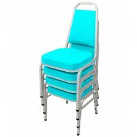 Kit Com 4 Cadeiras Empilháveis Linha Hotel Plus Verde - 1