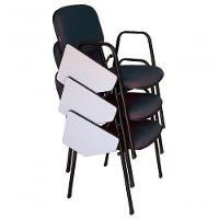 03 Cadeiras Universitárias Linha Hotel Auditório Cinza - 1