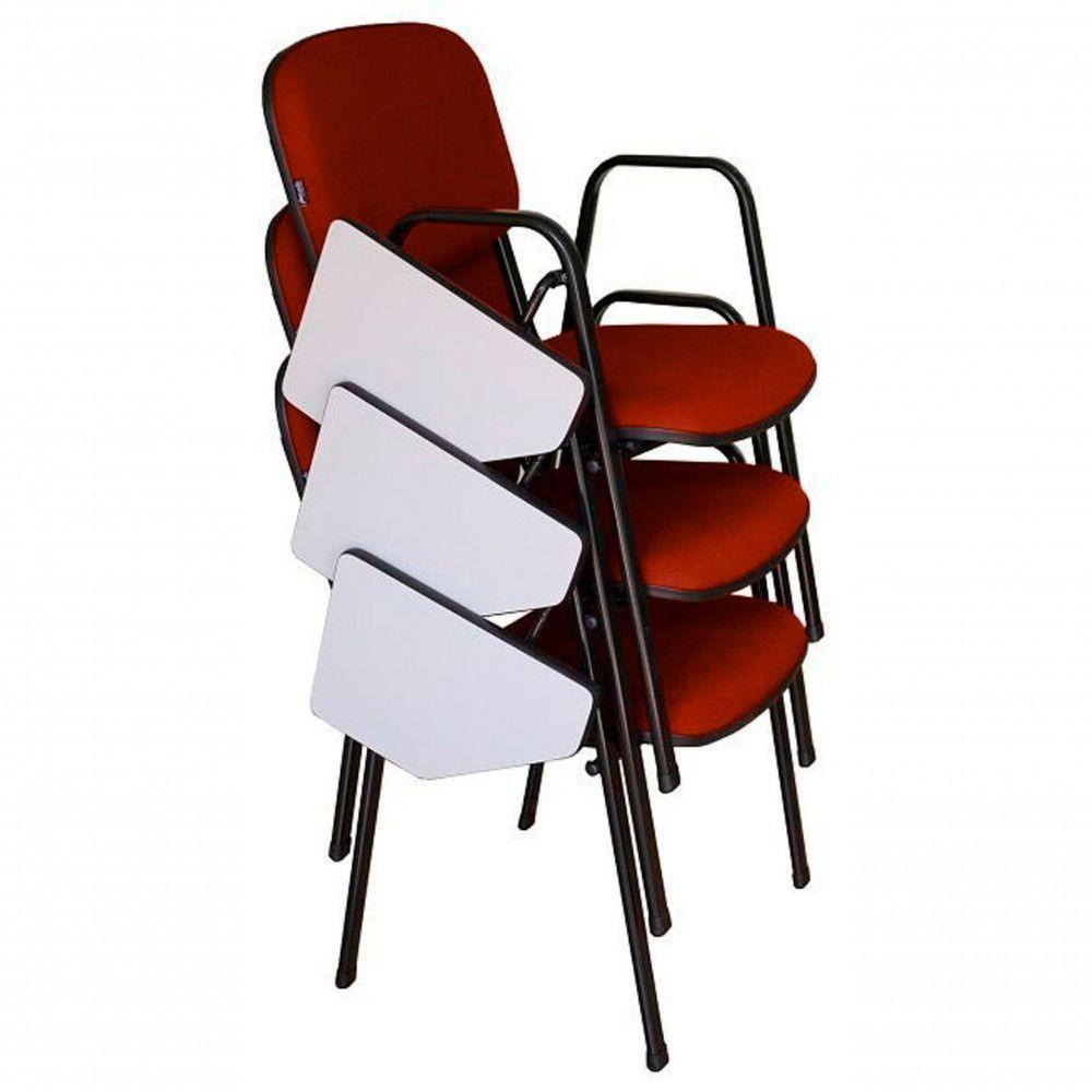 03 Cadeiras Universitárias Linha Hotel Auditório Vermelho - 1