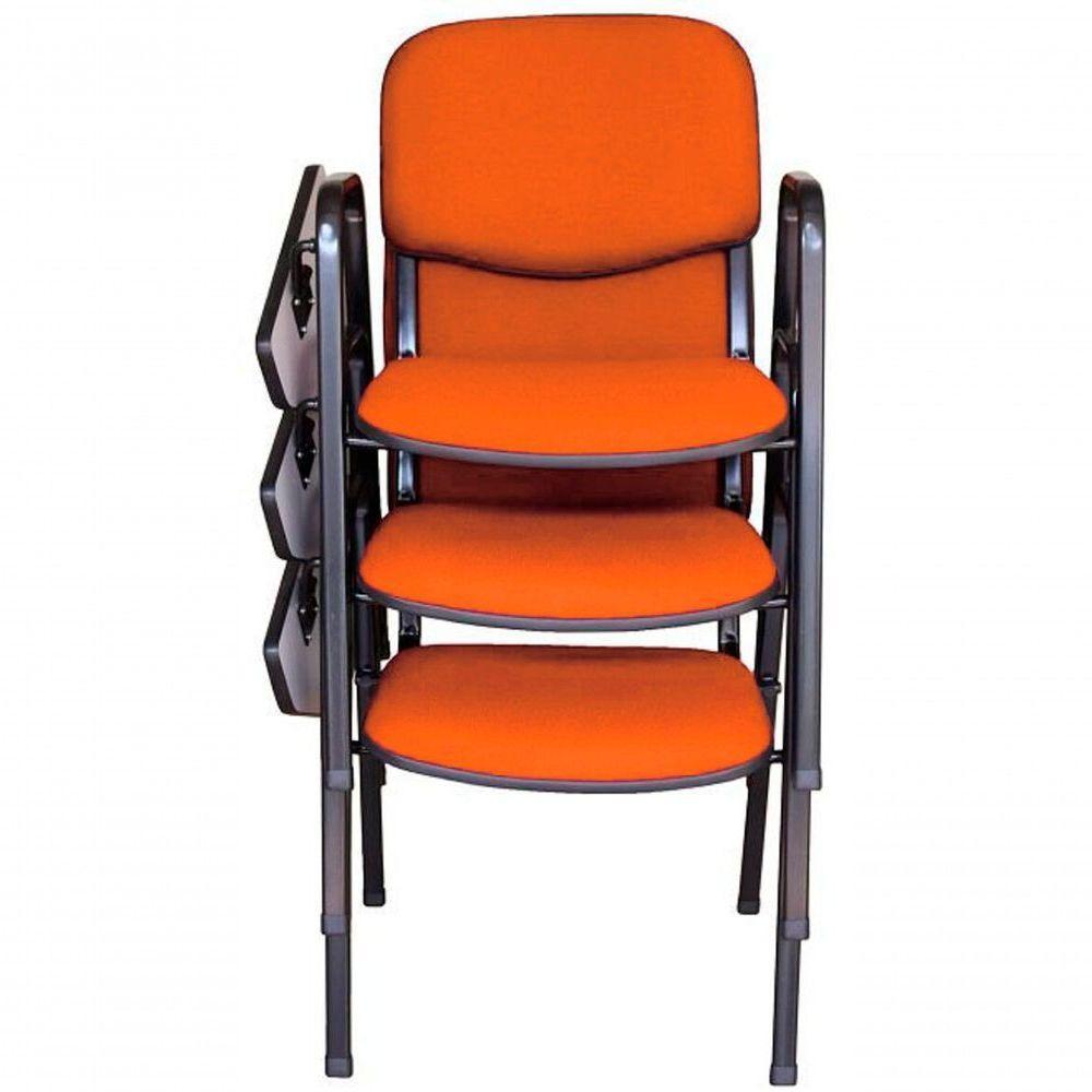 03 Cadeiras Universitárias Linha Hotel Auditório Laranja - 2