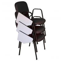 03 Cadeiras Universitárias Linha Hotel Auditório Preto - 1