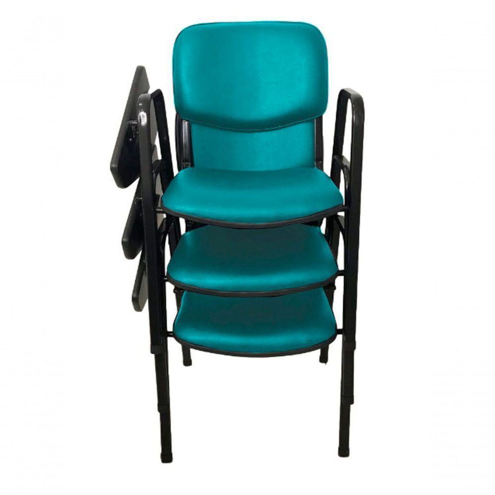 03 Cadeiras Universitárias Linha Hotel Auditório Verde - 1