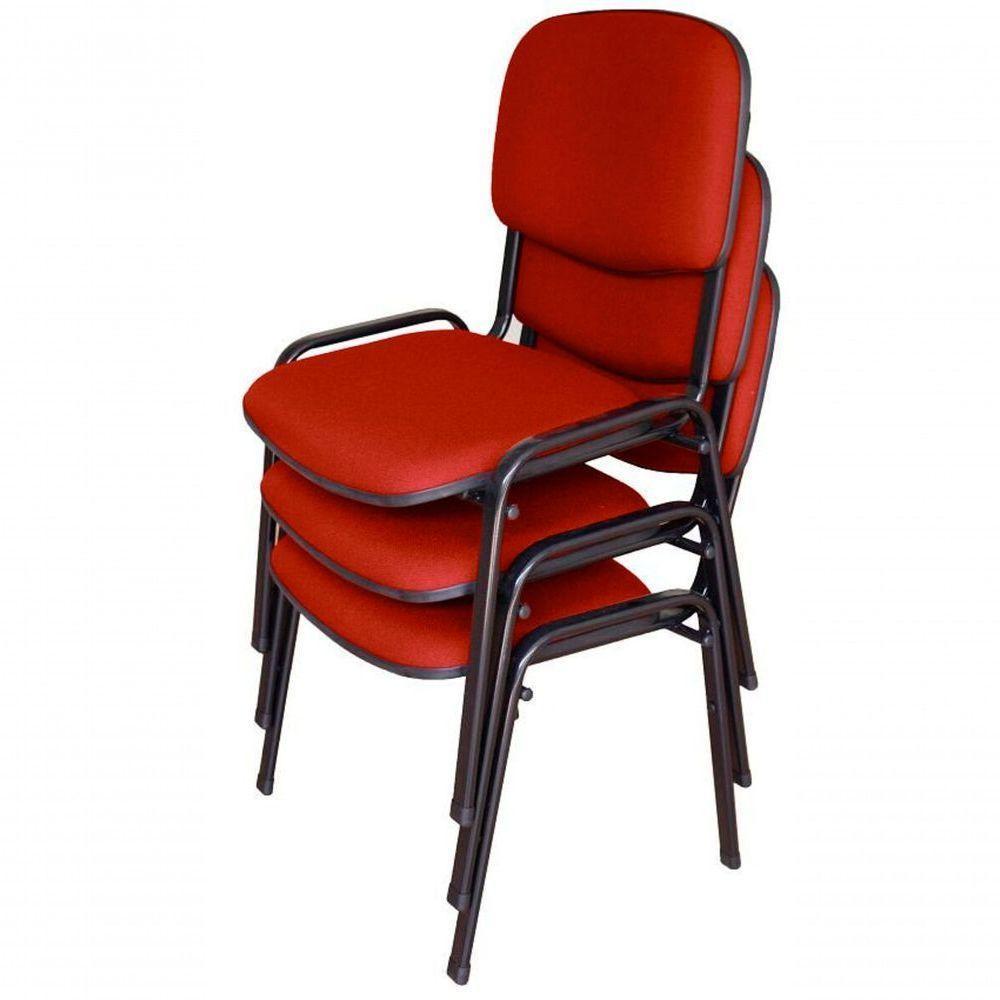 03 Cadeiras Para Auditórios Linha Hotel Auditório Vermelho - 1