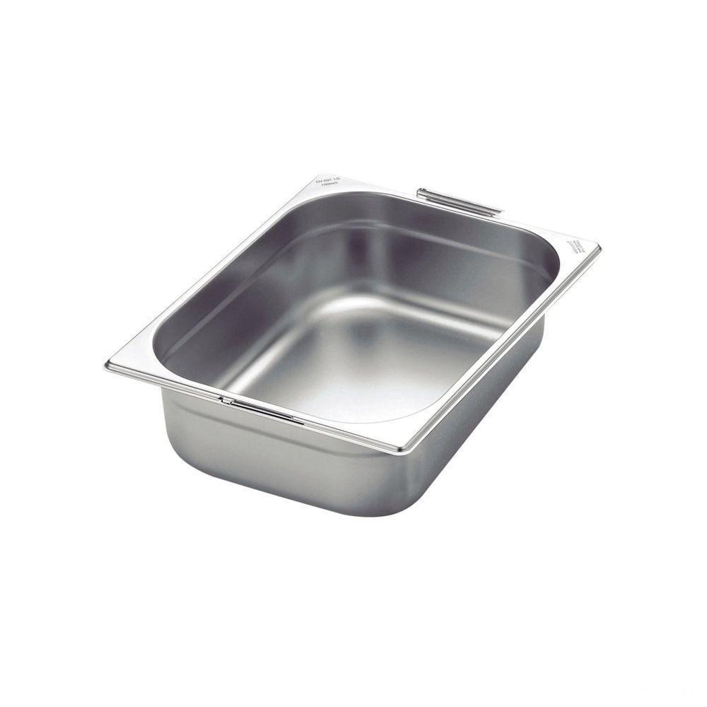 Cuba Tramontina Gn 1/2 Em Aço Inox Com Alças Móveis Profundidade 100 Mm - Aço 304 Tramontina - 1