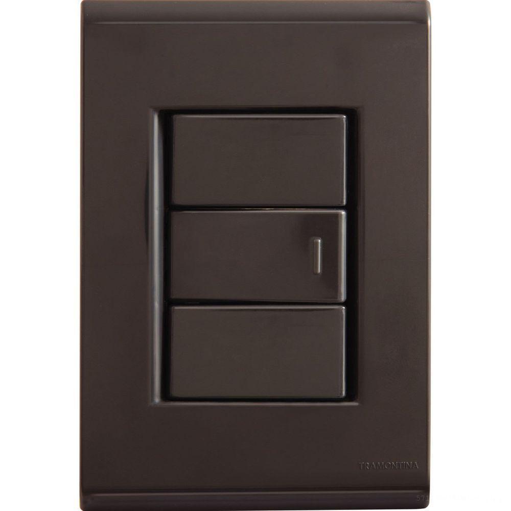 Conjunto 4x2 Com 1 Interruptor Simples 10 A 250 V Tramontina Liz Grafite Tramontina - 1