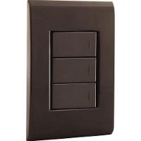 Conjunto 4x2 Com 3 Interruptores Simples 10 A 250 V Tramontina Liz Grafite Tramontina - 2