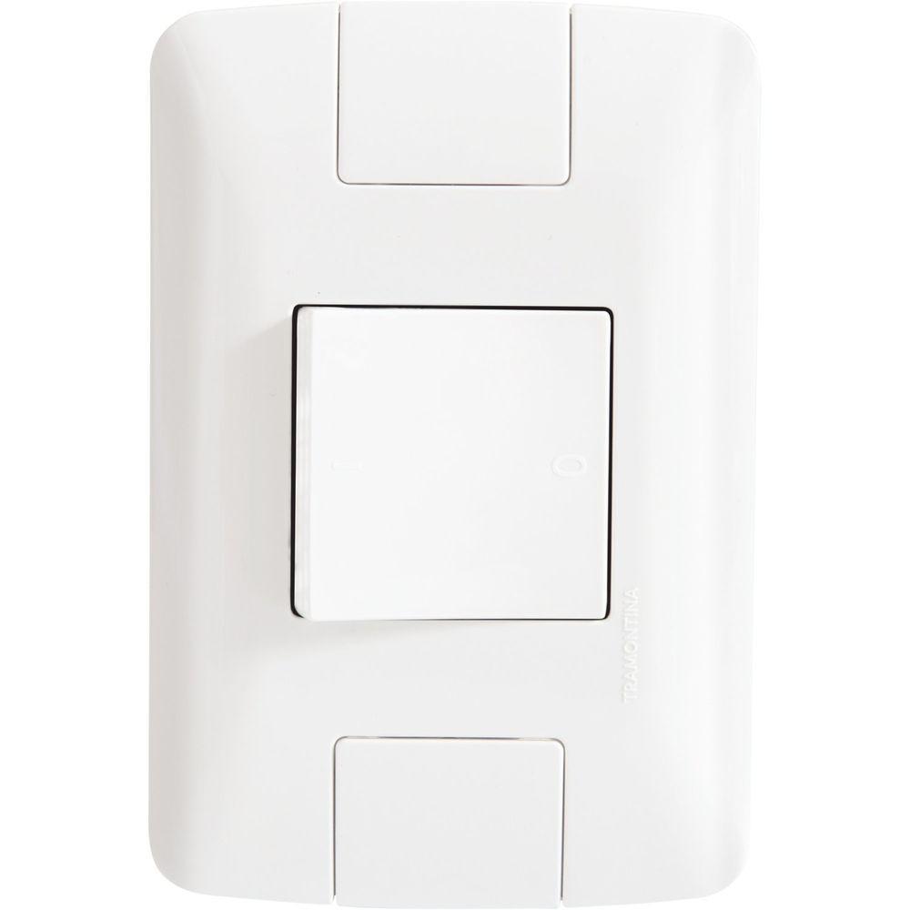 Conjunto 4x2 Com 1 Interruptor Bipolar Simples Tramontina Aria 25 A 250 V Branco Tramontina - 1