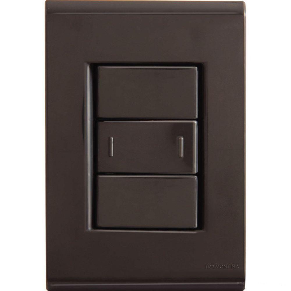 Conjunto 4x2 Com 1 Interruptor Paralelo 10 A 250 V Tramontina Liz Grafite Tramontina - 1